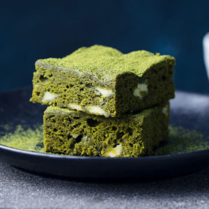 Cake met groene matcha thee